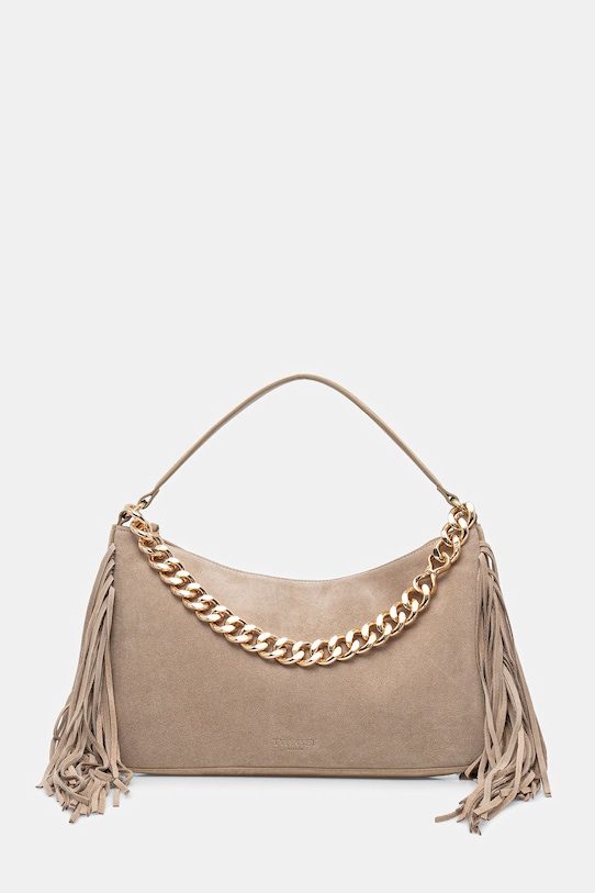 Twinset torebka zamszowa nie mieści A4 beżowy 261TB7083