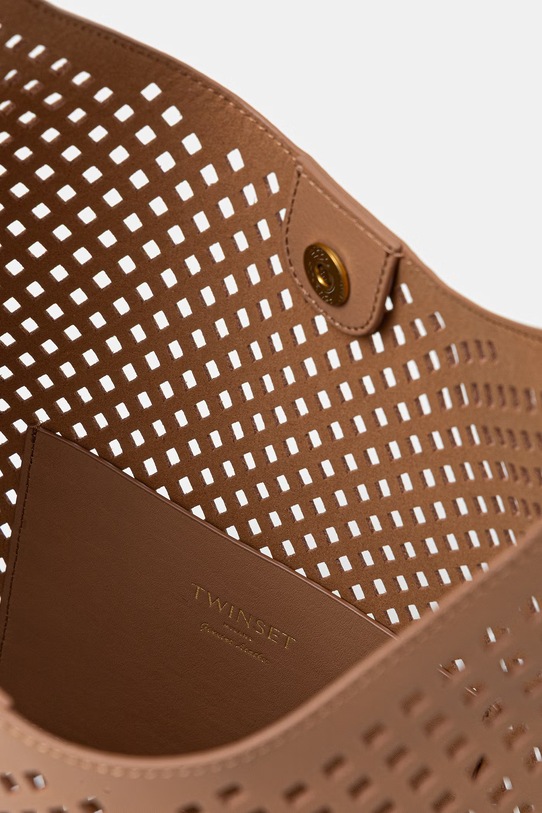 Twinset torebka skórzana 261TB7140 brązowy