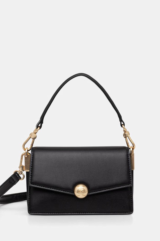 Δερμάτινη τσάντα Lacoste λείο δέρμα μαύρο NF5104IT