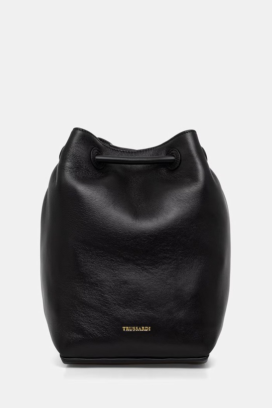 Δερμάτινο σακίδιο Trussardi λείο δέρμα μαύρο Z617E006563N