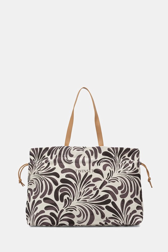 Twinset kabelka typu tote dámska bavlnená béžová 261LM8AEE