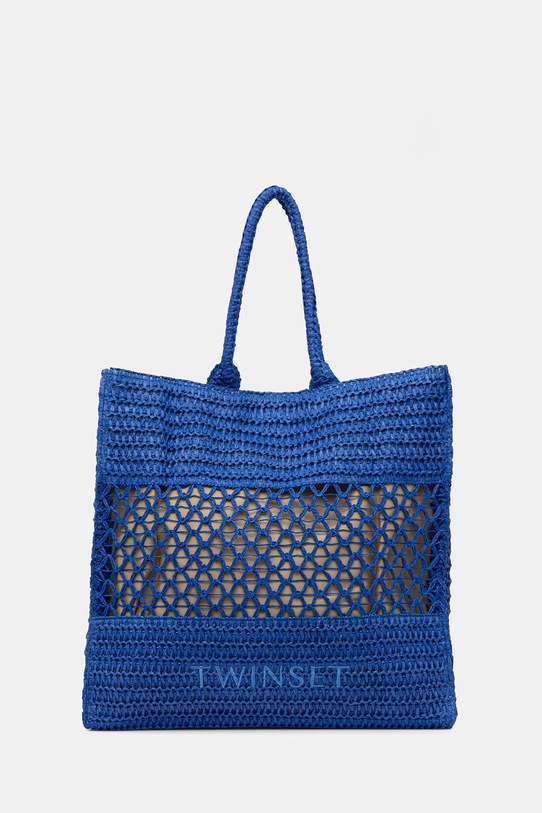 Twinset geantă de plajă pentru femei împletită albastru 261LM8ACC