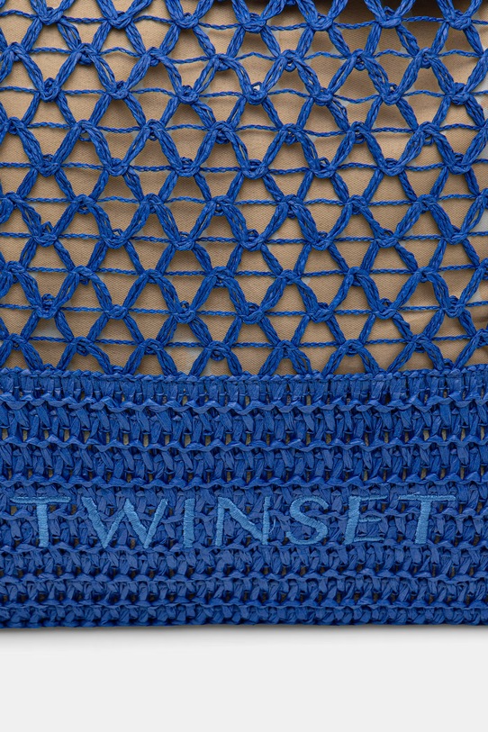 Twinset geantă de plajă pentru femei împletită albastru 261LM8ACC