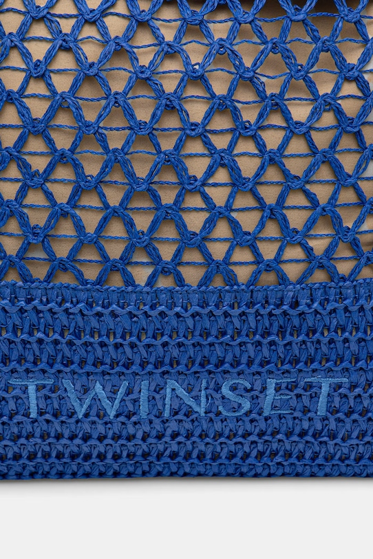 Twinset geantă de plajă pentru femei împletită albastru 261LM8ACC
