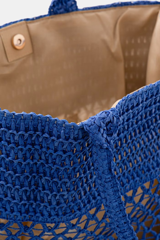 Twinset geantă de plajă pentru femei împletită 261LM8ACC albastru