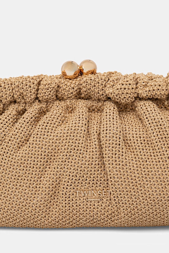 Twinset клатч женский плетеный бежевый 261TD8280
