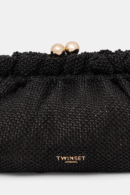 Twinset geantă plic pentru femei împletită negru 261TD8280