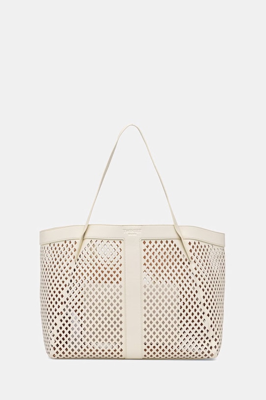 Twinset torebka skórzana skóra licowa beżowy 261TD8550