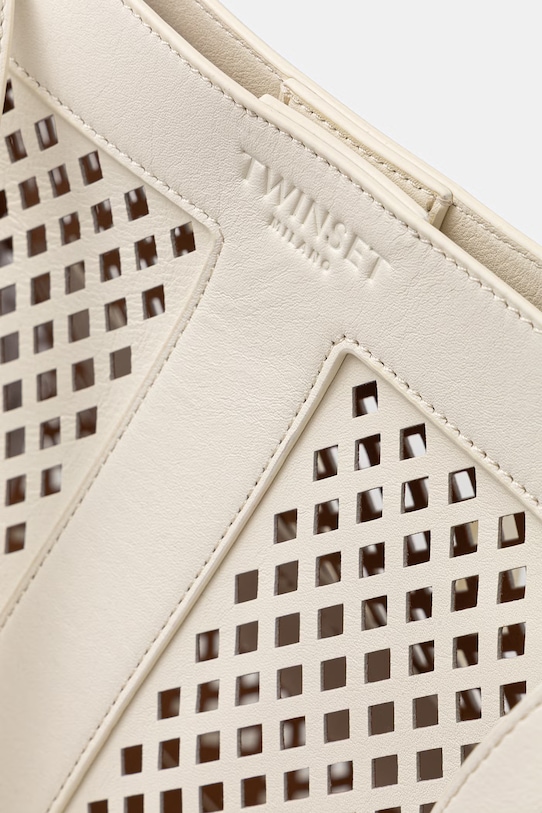Twinset torebka skórzana 261TD8550 beżowy