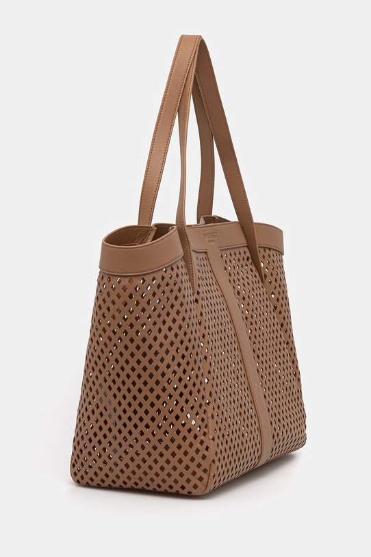 Twinset torebka skórzana 261TD8550 brązowy SS26