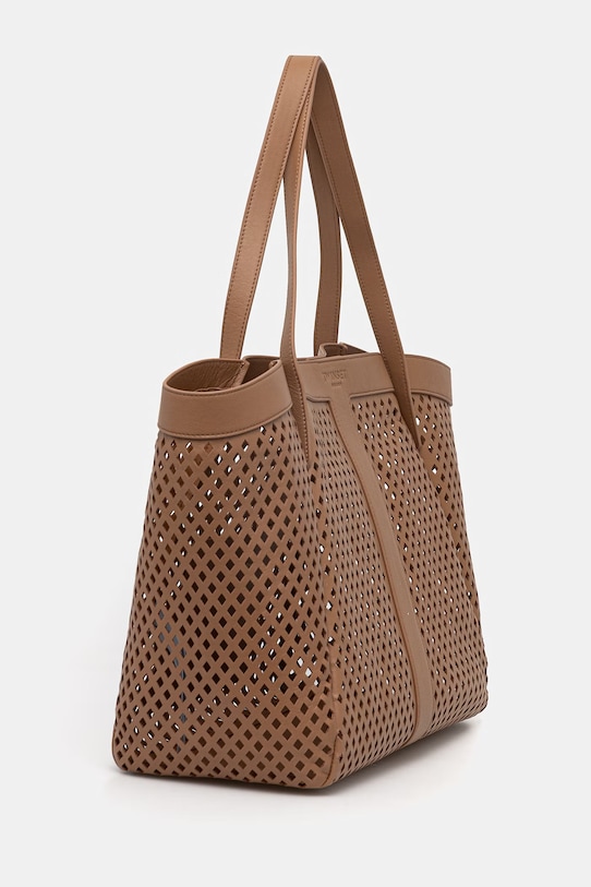 Twinset torebka skórzana 261TD8550 brązowy SS26