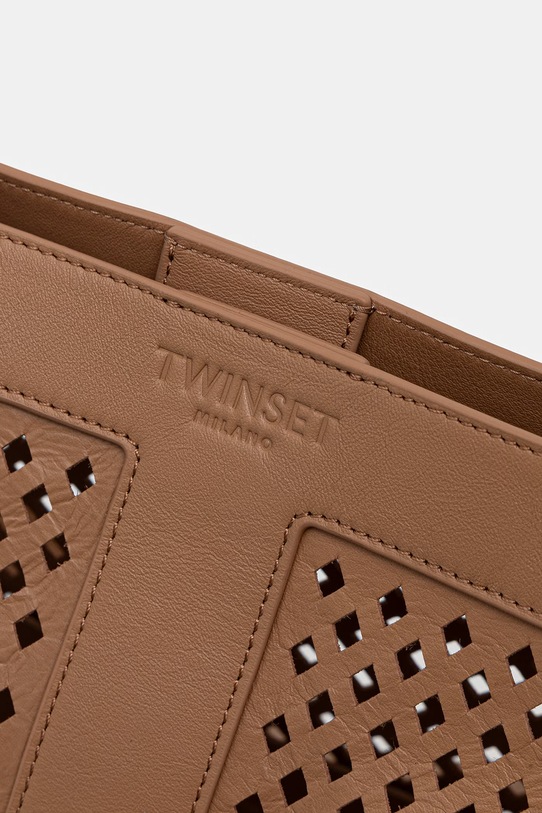 Twinset torebka skórzana 261TD8550 brązowy