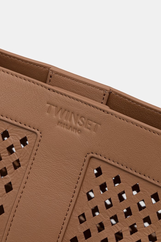 Twinset torebka skórzana 261TD8550 brązowy