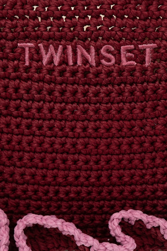 Twinset crossbody kabelka dámska pletená burgundské 261TD8291