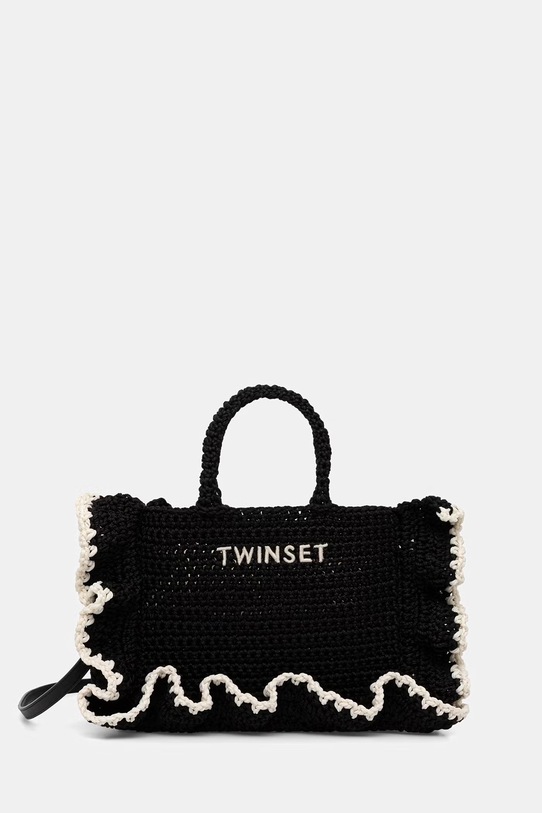 Twinset crossbody kabelka dámska pletená čierna 261TD8291