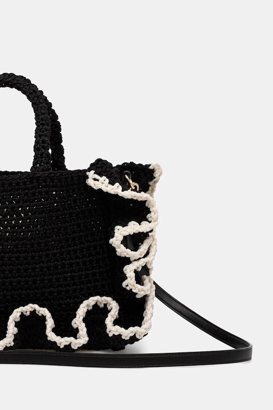 Doplnky Twinset crossbody kabelka dámska pletená 261TD8291 čierna