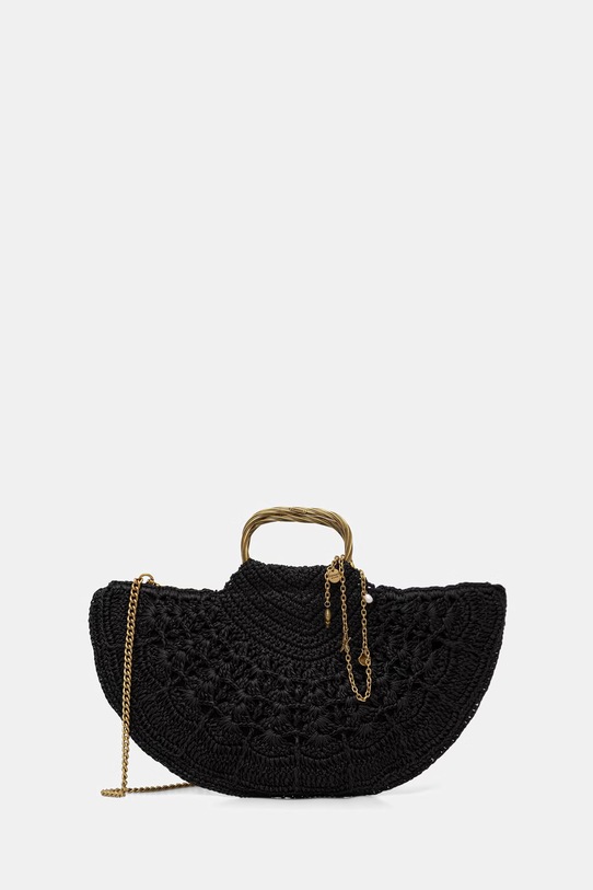 Twinset geantă croissant pentru femei împletită negru 261TD8320