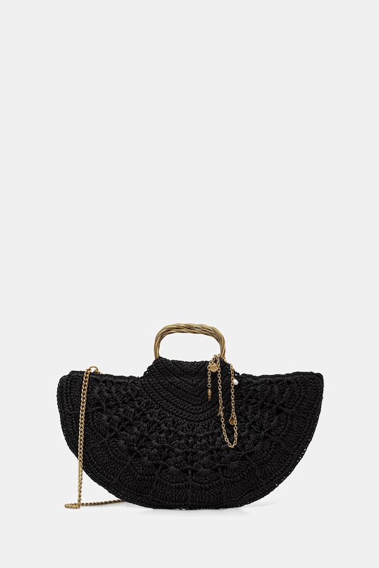 Twinset geantă croissant pentru femei împletită negru 261TD8320