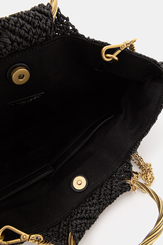 Twinset geantă croissant pentru femei împletită 261TD8320 negru