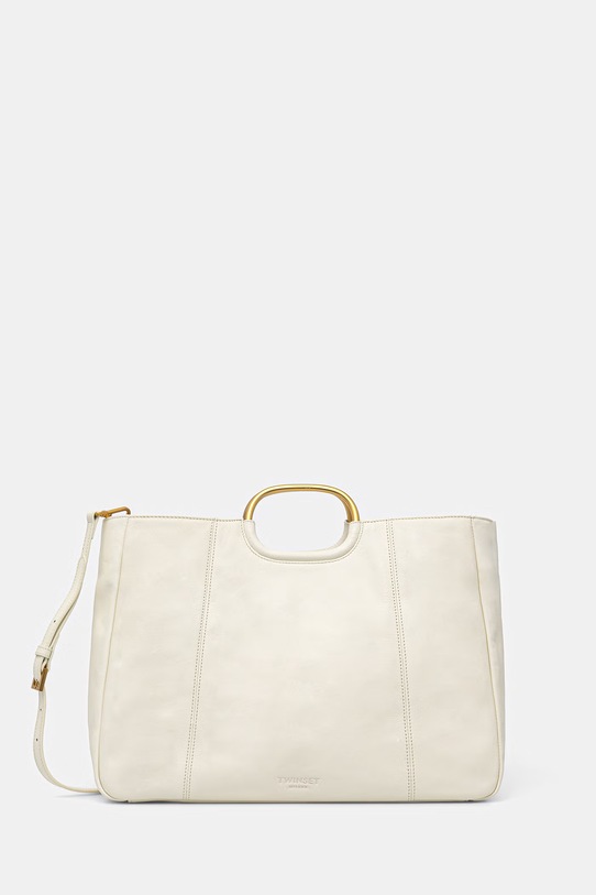 Twinset torebka tote damska skórzana beżowy 261TD8450