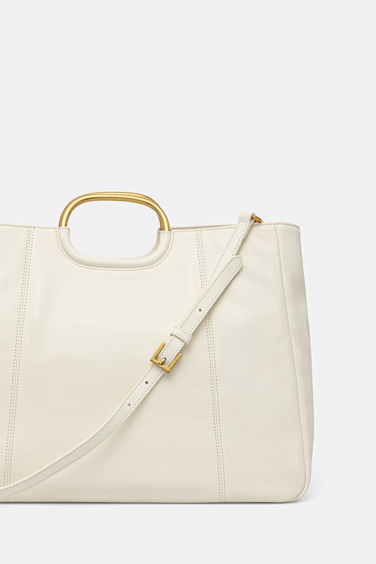 Akcesoria Twinset torebka tote damska skórzana 261TD8450 beżowy