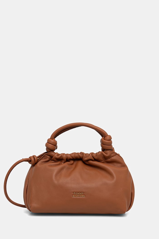 Tommy Hilfiger torebka crossbody damska skórzana brązowy AW0AW18369