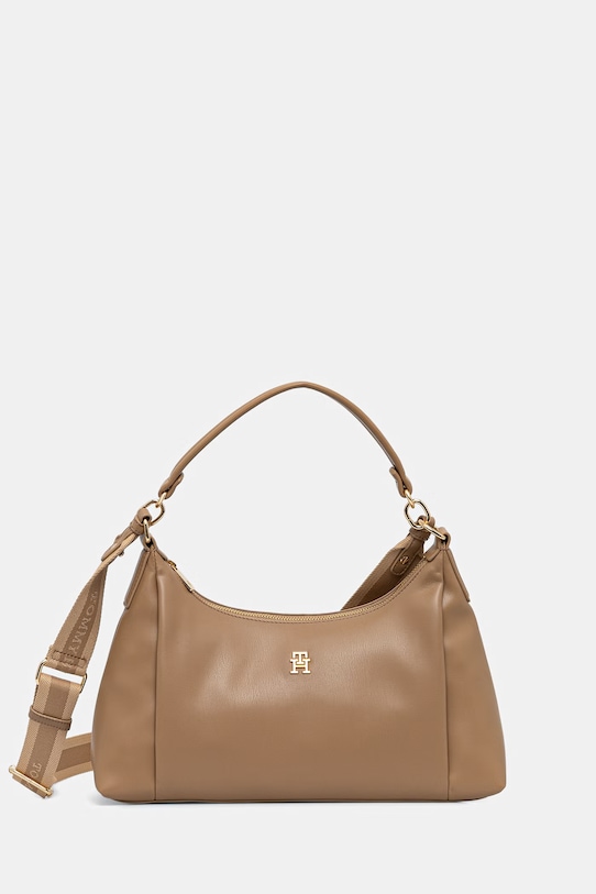 Tommy Hilfiger torebka kuferek damska z imitacji skóry beżowy AW0AW18373