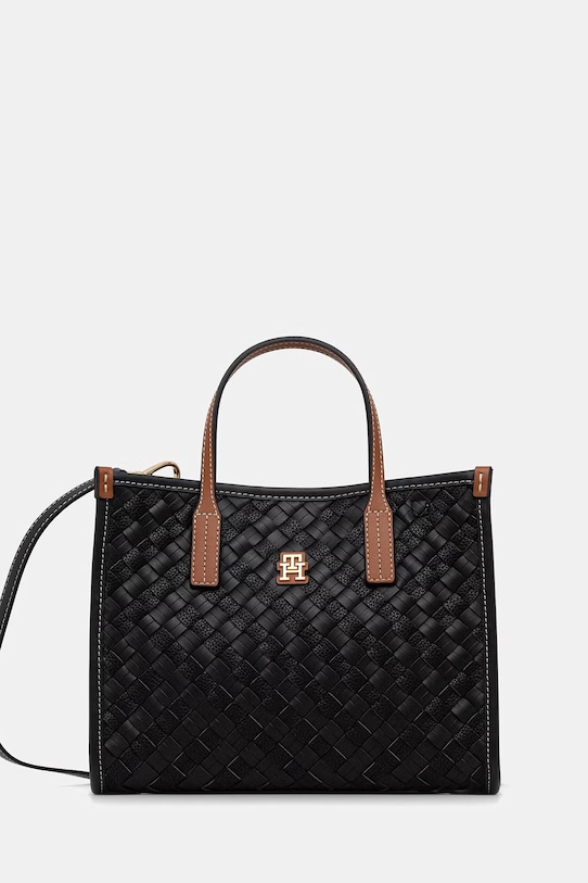 Tommy Hilfiger klasična torbica ženska iz umetnega usnja črna AW0AW18393