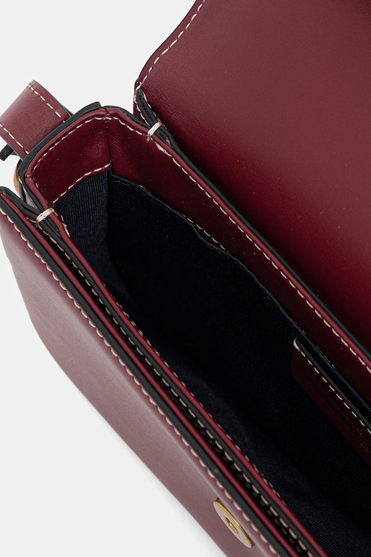 Tommy Hilfiger listonoszka damska skórzana AW0AW18399 bordowy