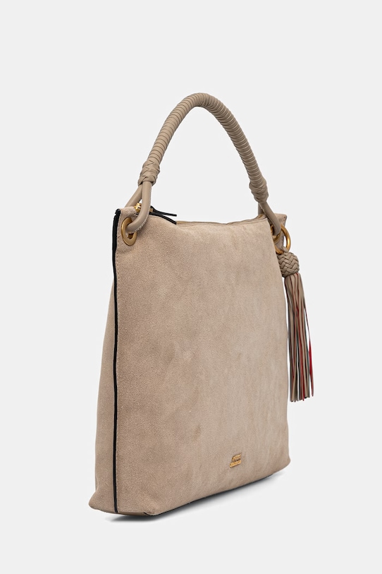 Tommy Hilfiger μικρή Τσάντα γυναικεία από δέρμα σουέτ AW0AW18402 μπεζ SS26