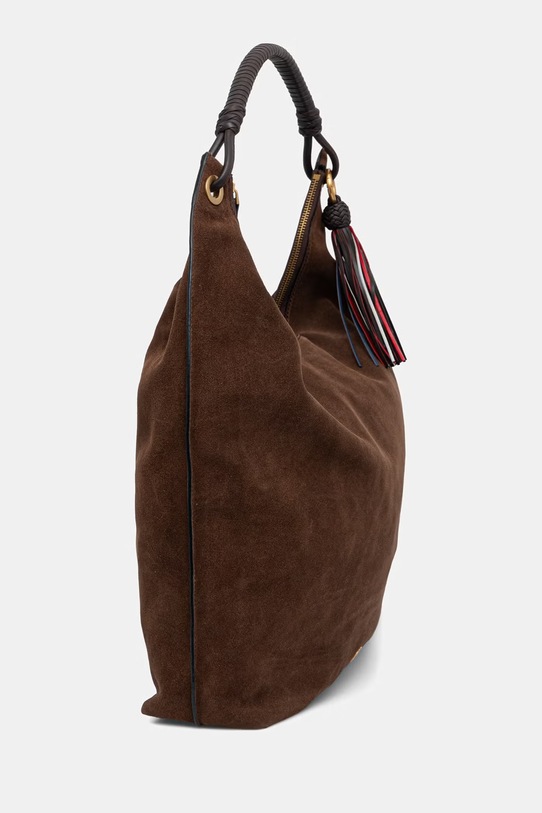 Tommy Hilfiger шопинг чанта дамска от велур AW0AW18403 кафяв SS26