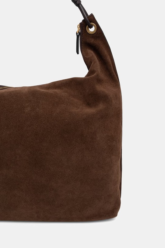 Tommy Hilfiger шопинг чанта дамска от велур кафяв AW0AW18403