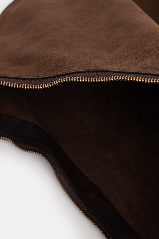 Tommy Hilfiger шопинг чанта дамска от велур AW0AW18403 кафяв