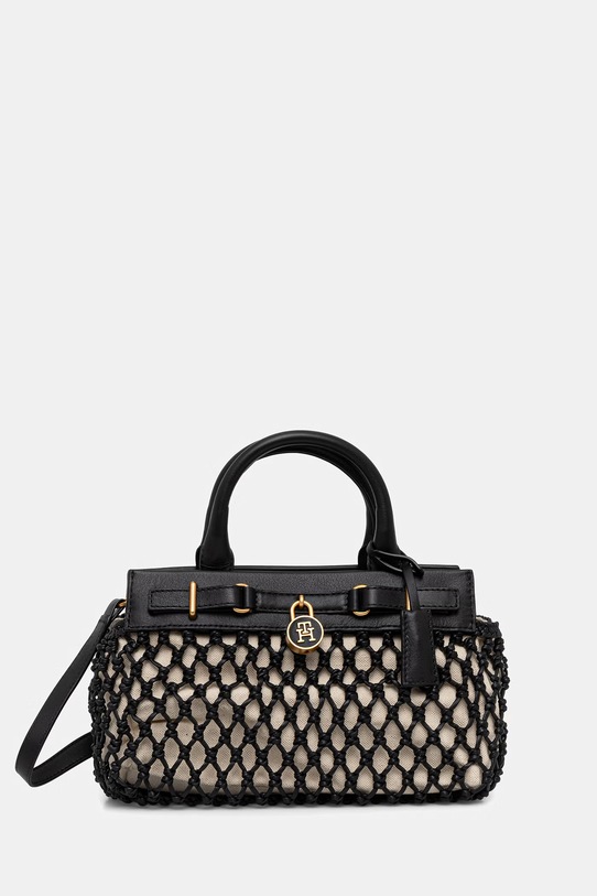 Tommy Hilfiger чанта crossbody дамска от кожа черен AW0AW18542