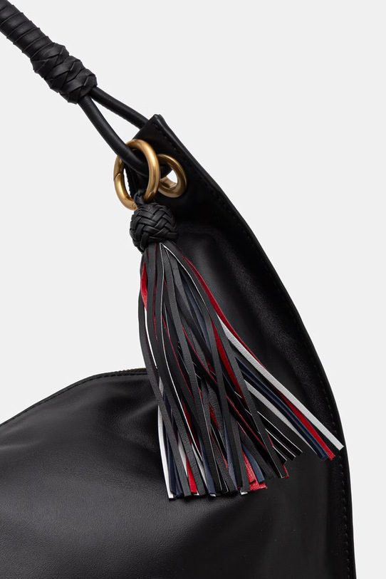 Tommy Hilfiger дамска чанта от кожа черен AW0AW18622