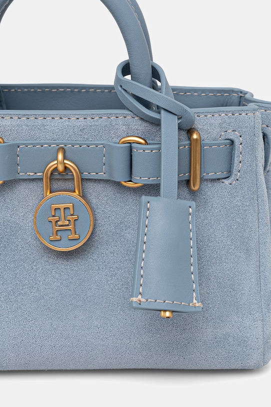 Tommy Hilfiger Torebka crossbody damska skórzana niebieski AW0AW18853