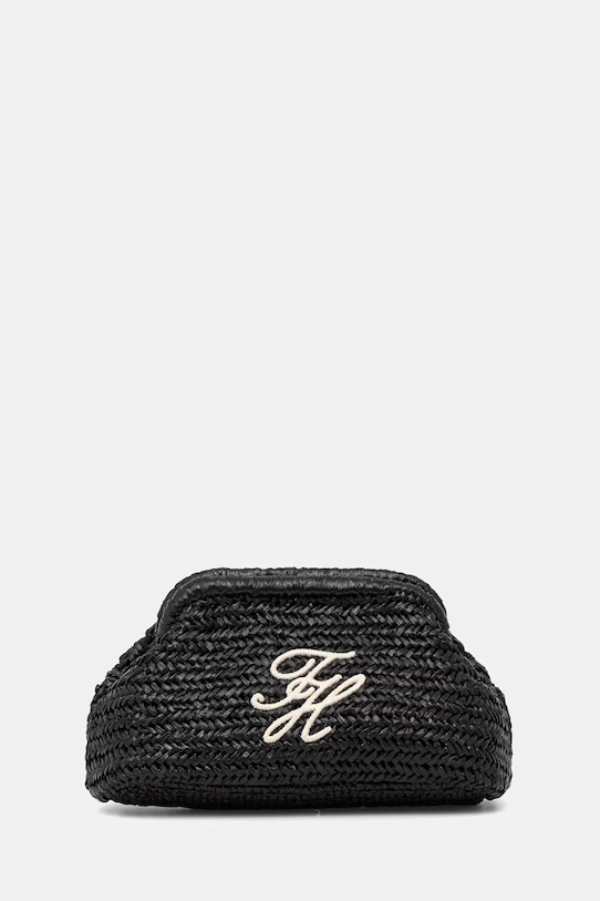 Tommy Hilfiger клъч дамски от сплетена материя SUMMER черен AW0AW18627