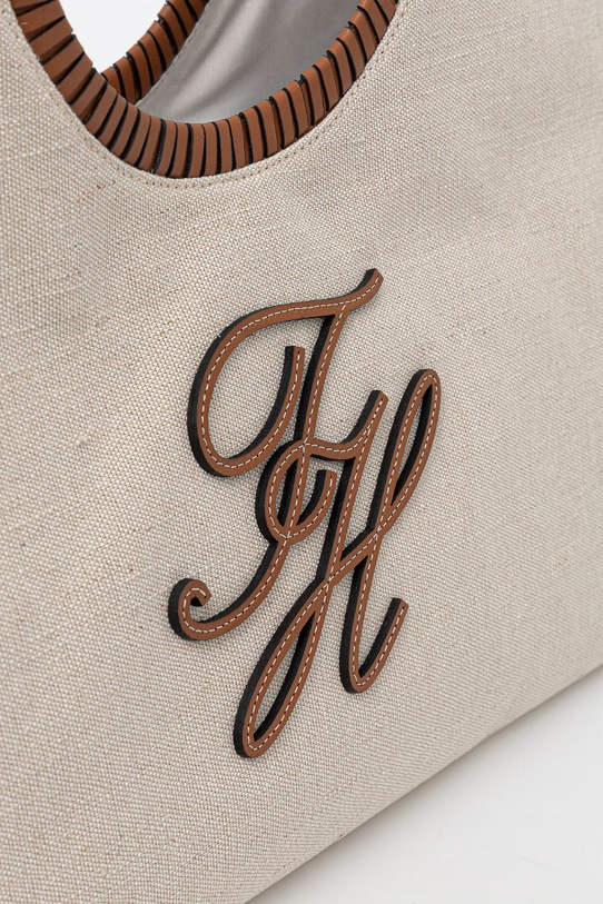 Tommy Hilfiger Τσάντα shopper γυναικεία λινή SUMMER μπεζ AW0AW18629