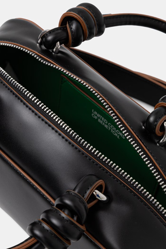 United Colors of Benetton torbica polumjesec za žene od imitacije kože 6PJNVY018 crna