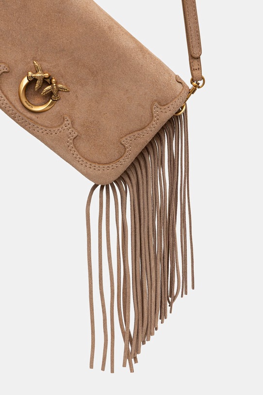 Dodatki Pinko Crossbody torbica ženska usnjena 106023.A39A bež