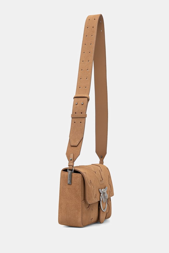 Pinko torebka crossbody damska zamszowa 106243.A0F6 beżowy SS26