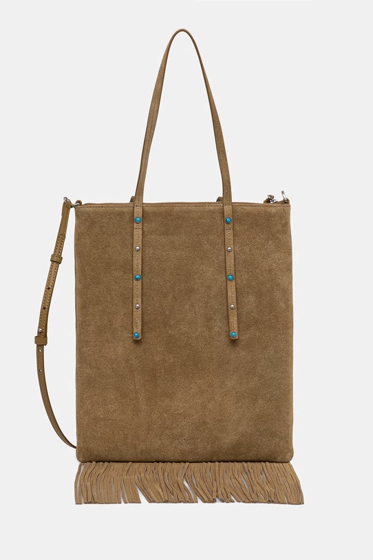 Pinko torebka crossbody damska zamszowa zielony 106666.A0F6