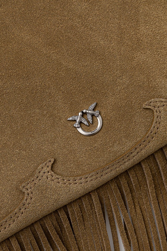 Pinko torebka crossbody damska zamszowa 106666.A0F6 zielony