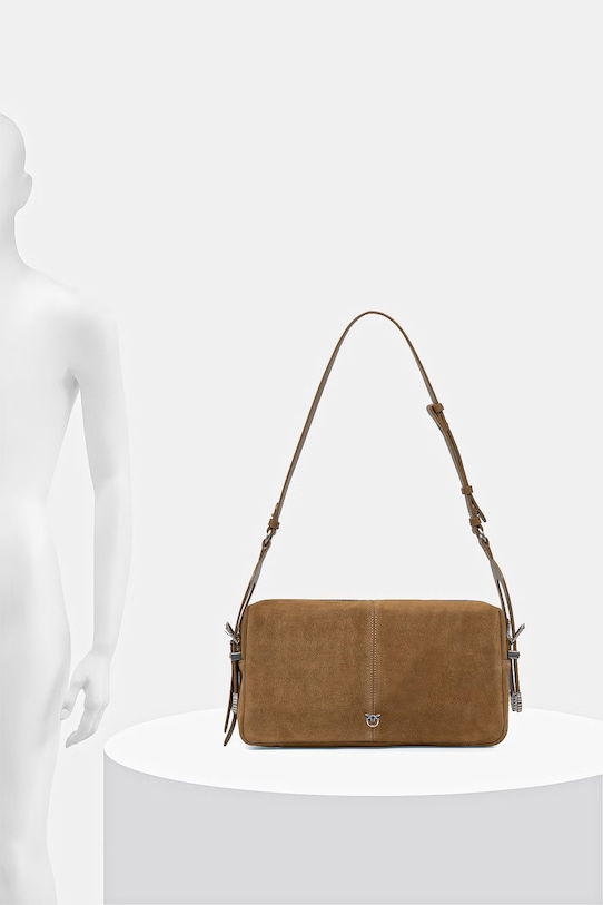 Pinko μπαγκέτα γυναικεία δερμάτινη σουέτ 106676.A0F6