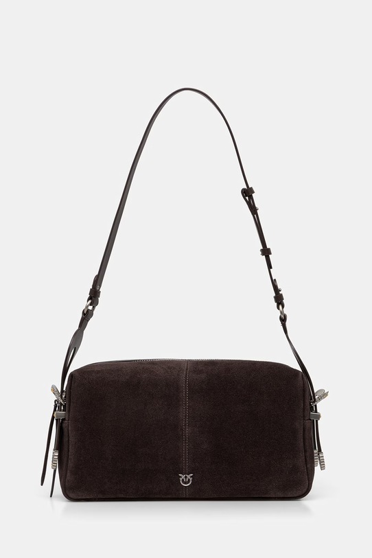 Pinko baguette γυναικεία από δέρμα σουέτ καφέ 106676.A0F6