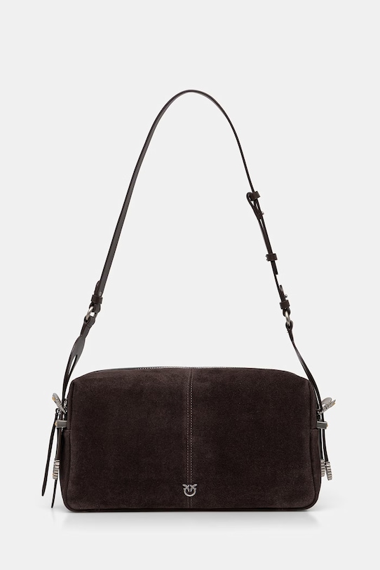 Pinko baguette γυναικεία από δέρμα σουέτ καφέ 106676.A0F6