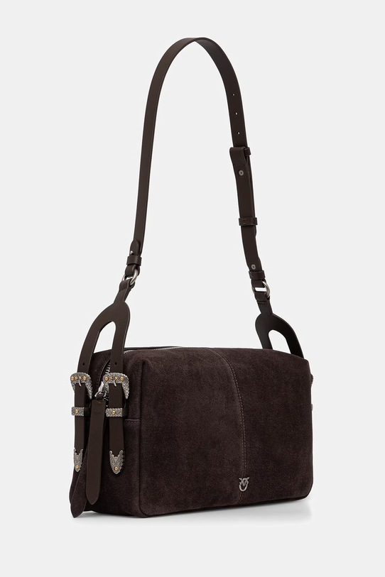 Pinko baguette γυναικεία από δέρμα σουέτ 106676.A0F6 καφέ SS26