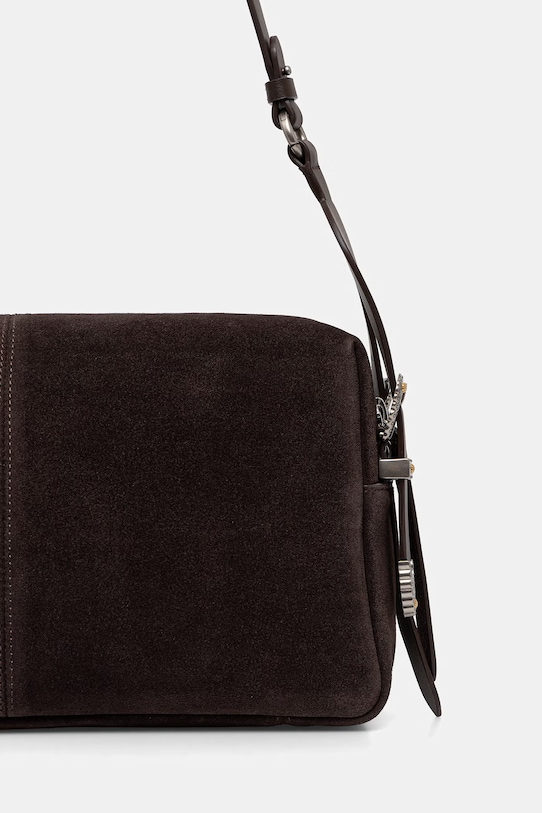 Αξεσουάρ Pinko baguette γυναικεία από δέρμα σουέτ 106676.A0F6 καφέ