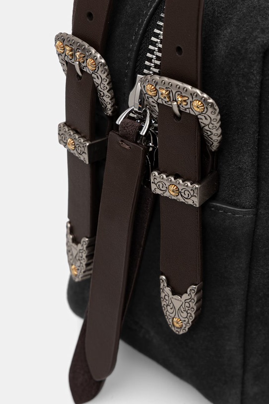 Pinko baguette γυναικεία από δέρμα σουέτ καφέ 106676.A0F6