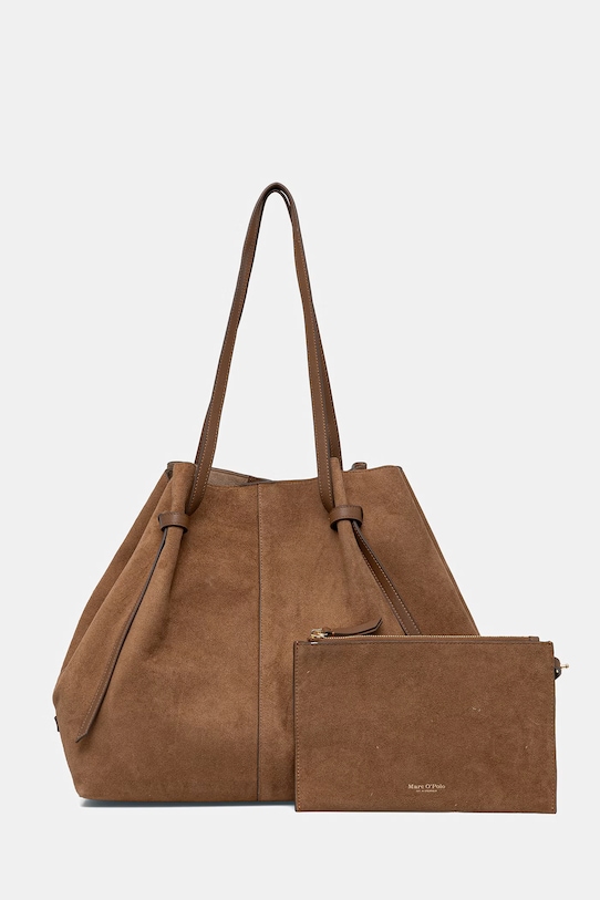 Marc O'Polo torebka shopper damska skórzana brązowy 5000010928